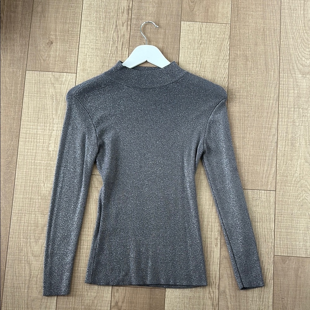 Silver Long Sleeve Women's Top